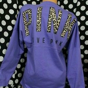 Pink Victoria Secret Long sleeve cheetah print tee